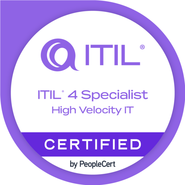 ITIL 4 Specialist High Velocity IT Agilizing